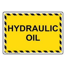 ComplianceSigns.com Hydraulic Oil Label Decal, 7x5 inch Vinyl for Fuel
