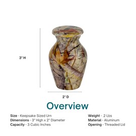 Next Camo G2 Camouflage Keepsake Cremation Urn for Ashes, Aluminum, Brown Urn, Keepsake Sized Cremation Urn, 3 Inches High
