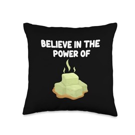 Stinky Tofu Lovers Gifts Believe in The Power of Stinky Tofu Chinese Fermented Snack Throw Pillow, 16x16, Multicolor