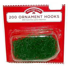 Holiday Time 200 Ornament Hooks, Green