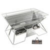 CAMPINGMOON Portable Camping Fire Pit Stainless Steel Foldable Collapsible BBQ