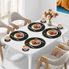 Homcomodar Round Placemats and Coasters Set of 6 Braided Woven