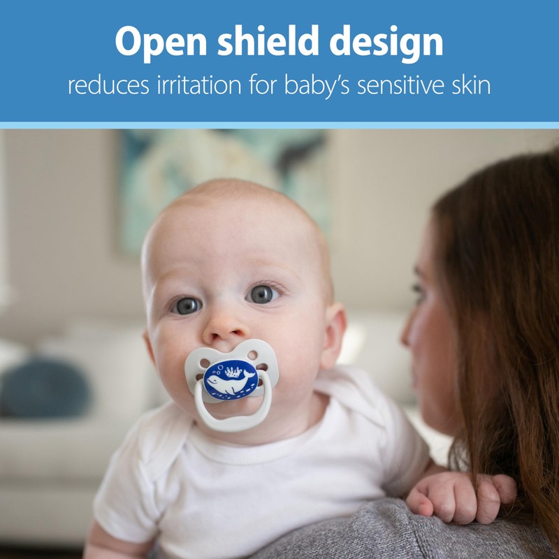 Dr. Brown's Advantage Glow-in-the-Dark Baby Pacifier, Fully Symmetrical Soother with