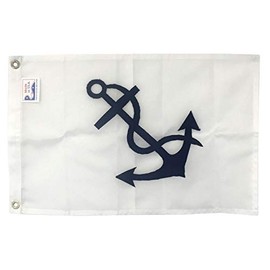 12x18" Fleet Captain Boat Flag, Nautical Marine Grade Fully Stitched, Embroidery and Applique, Durable All-Weather Nylon with grommets for Outdoors, Made in USA
