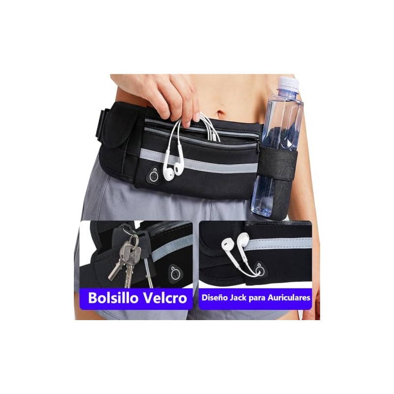 2 Pcs Cangurera Deportiva - Bolsa Deportiva con Cinturón Elastic