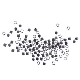 diyhub 100pcs 3mm Silver Stainless Steel Cube Beads Loose Spacers Beads for Bracelet Necklace Jewelry Making