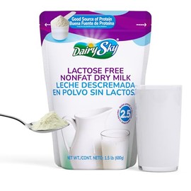 DairySky Leche en polvo sin lactosa de 24 onzas  Leche en polvo sin grasa sin OMG para hornear y caf, Kosher con protena y calcio, gran sustituto de  