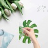 GORGECRAFT 4Pcs Palm Leaves Window Clings 16cm Monstera Leaf Window