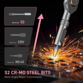 Professional 42 in 1 Magnetic Screwdriver Tool Kit Multi Functional Precision Bits for PC, Camera, Smartphone, Furniture, Bike – Ideal for Electronics & Home Repairs Pink