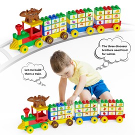Anpcso Kids Toys for 2 3 4 5 6 7+ Year Old Boys Toddlers Classic Brick Set, Dinosaurs, Cars, Build, Learn and Play, Educational Interactive Creative DIY Toy Compatible with All Major Brands