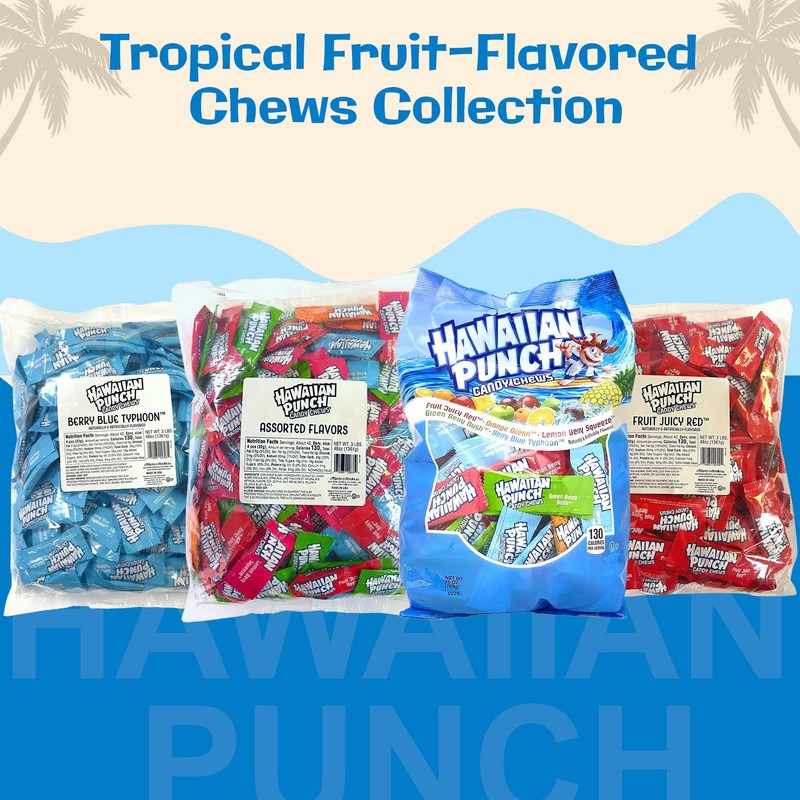 Hawaiian Punch Candy Chews Stand Up Bag 8.75 oz