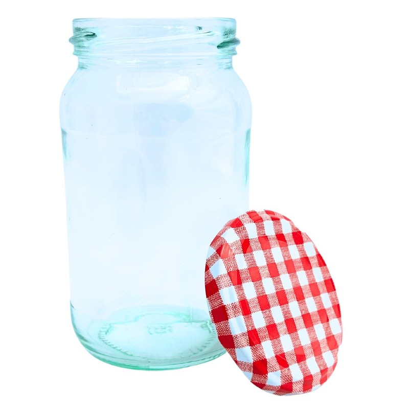 Bramley & Sage 63mm Red Gingham Twist-Off Replacement Jam Jar
