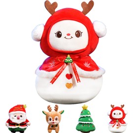 MORAINJAY Christmas Plush Toy,9in Xmas Snowman Plush Pillow Toy for Kids,Cute Christmas Snowman Stuffed Doll,Soft Stuffed Animal Toy Gift for Girls Boys,Winter Holiday Decor,Christmas Stocking Fillers