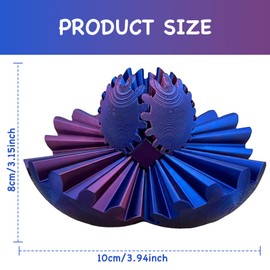Bettinay 3D Printed Fidget Toy, Steampunk Whirling Cube Gear Ball, Turning Toys for Adults Kids Stress and Relaxing