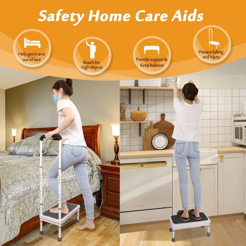 NEAUDE Step Stool with Handle for Elderly Adults, High Beds