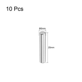 TA-VIGOR 10Pcs 5mm x 25mm Dowel Pins, 304 Stainless Steel Shelf Support Cylindrical Pin Pegs Shelf Support Pegs Fasten Elements for Furniture, Cabinets, and Mechanical Applications