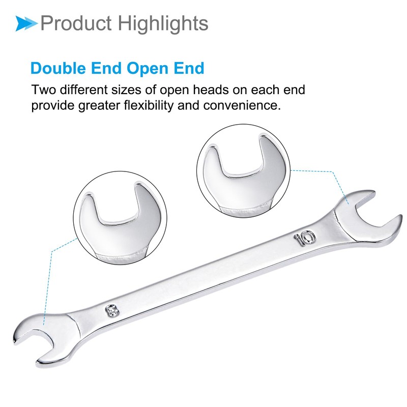 CoCud Thin Open End Wrench, Metric 8mm x 10mm, Double