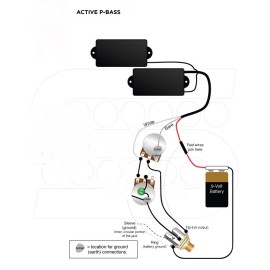 SGS Fender P- Bass Harness for ACTIVE pickups (EMG)