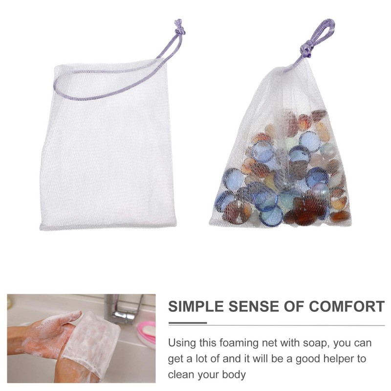 FOMIYES 40pcs Nylon Mesh Soap Pouch, Hanging Handmade Soap Bubbler,