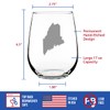 Maine State Outline Stemless Wine Glass - State Themed Drinking