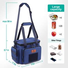 HSHRISH Lunch Bag for Men, Tactical Cooler Bag, Reusable Waterproof Leakproof Insulated Lunch Box for Adults Men Work Picnic Outdoor Camping Day trips Fishing, 13L Blue