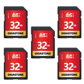 GIGASTONE 32GB SD Card 5-Pack UHS-I U1 Class 10 SDHC Memory Card High-Speed Full HD Video Compatible with Canon Digital Camera, SPYPOINT TACTACAM WOSPORTS Trail Camera, with 5 Mini Cases