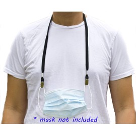 25pcs Lanyard for Your FACE MASK Easy Clip to Hang Your MASK RED/White/Blue/Black Color by ONDEPOT (Black)