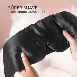 LitBear- Antifaz de seda para dormir de lado, antifaz para dormir para hombres y mujeres, 100 seda de morera pura de 22 momme, cubierta acolchada...  