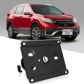 No Drill Front Grille Mount Tow Hook License Plate Mount Bracket Holder Relocator Compatible with Honda CR-V 2012-2023