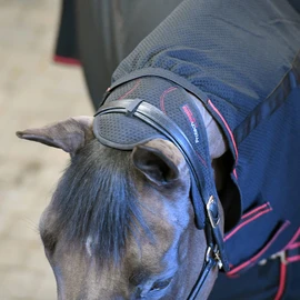 PROTECHMASTA Infrared Poll Guard for Horses - Ceramic Infused Lining - Perfect Protection & Comfort - Breathable Airmesh Outer - Hook and Loop Fastening - Black, Size EXTRA FULL