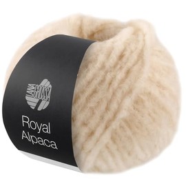 LANA GROSSA Royal Alpaca Voluminous Effect Yarn Made from the Finest Alpaca Fibres, Hand Knitting Yarn Made from 93% Alpaca (Royal) and 7% Polyamide, 50 g Wool for Knitting and Crocheting, 95 m Yarn