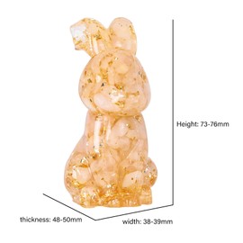 Nupuyai Crystal Rabbit Figurine Decorative Resin Stone Rabbit Statue Gemstone Figures Animals Healing Stone Lucky Charm Talisman Reiki Fengshui Decoration, Rose Quartz