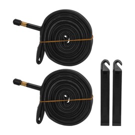 2 Pack 700x23C Bike Inner Tube 48mm Schrader Valve Butyl Rubber Bike Tube with 2 Tire Levers