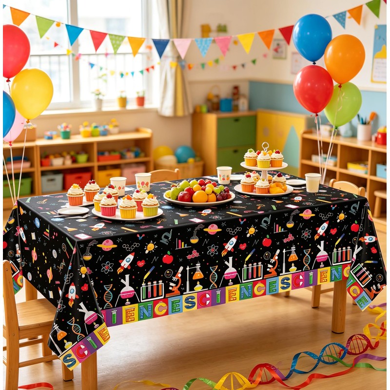 4Pack Scientist Theme Birthday Tablecloth Theme Birthday Party Supplies Mad