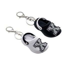 MZLGEK Cute Shoe Keychains with Initial Letters, Mini Backpack Key Chains Charms.(White, X), White, Mini