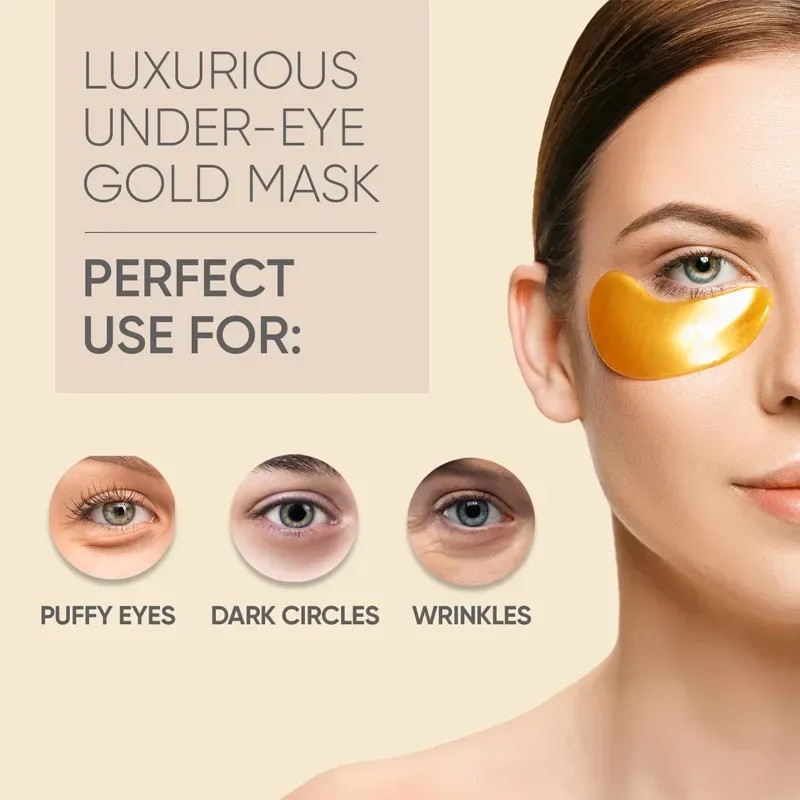 20 Pares De Parches Dorados Para Ojos Que Mejoran Las