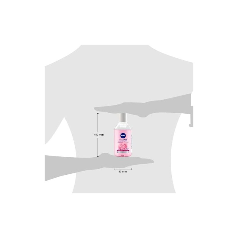 NIVEA Agua limpiadora micelar, Skin Breathe Rose MicellAIR, 13.5 fl