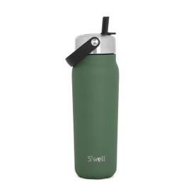 S'well Recycled Stainless Steel Explorer with Flip Straw Lid, 700ml, Green Jasper, Triple Layered Vacuum Insulated Containers Keeps Drinks Cold for 36 Hours and Hot for 8, BPA Free