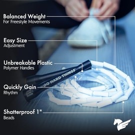 Elite Jumps | Cuerdas de saltar de PVC de 6 mm para fitness, cuerda de boxeo ajustable para interiores y exteriores con asas irrompibles y PVC ultra d