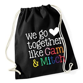 Hippowarehouse we go together like cam and mitch Drawstring Cotton School Gym Bag 37cm x 46cm, 12 litres