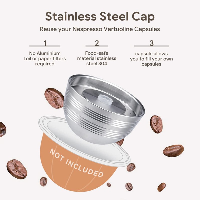 BENFUCHEN Refillable Vertuo Capsules Reusable Coffee Pods Only For VertuoLine