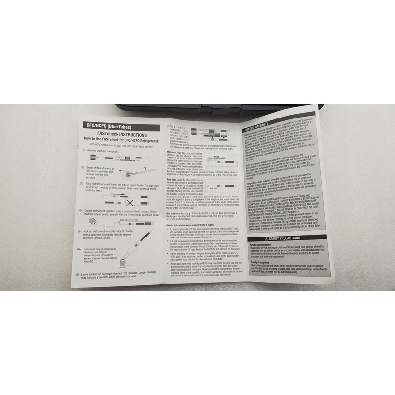 Fast check Acid/Moisture Test Kit FC1001 Tests R410a, R11,R22,R500,R