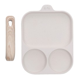 Nonstick Egg Pan Egg Frying Pan 3 Section Square Grill Pan for Breakfast Gas Stove Induction Cooker 40x19cm Oversized Style