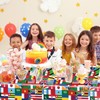 SINGOMON 2PCS Word Flag Table Cloths International Party Table Cloths