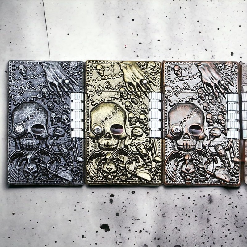 Cool Engraved Skull Lighter - Creative Grinding Wheel Butane Lighter,