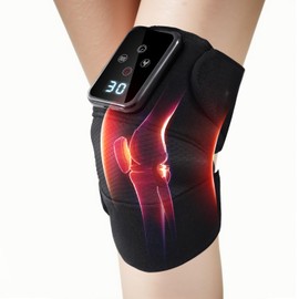 Knee Massager with Vibration,Cordless Heat Massage Knee Brace with 6 Heat Levels & 9 Massage Mode&5000mAh,for RelaxKnee,Elbow,Joint,Shoulder（Single）