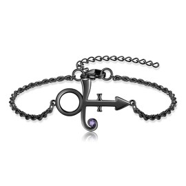 HUKKUN Prince Symbol Bracelet 925 Sterling Silver Prince Symbol Jewelry Gifts for Prince Fans