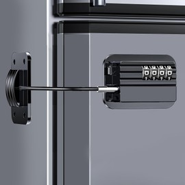 Fridge Lock Window Lock Children No Drilling Fridge Lock with Password for Window Protection Children for Freezer, Cupboards, Drawers, Windows (Black)