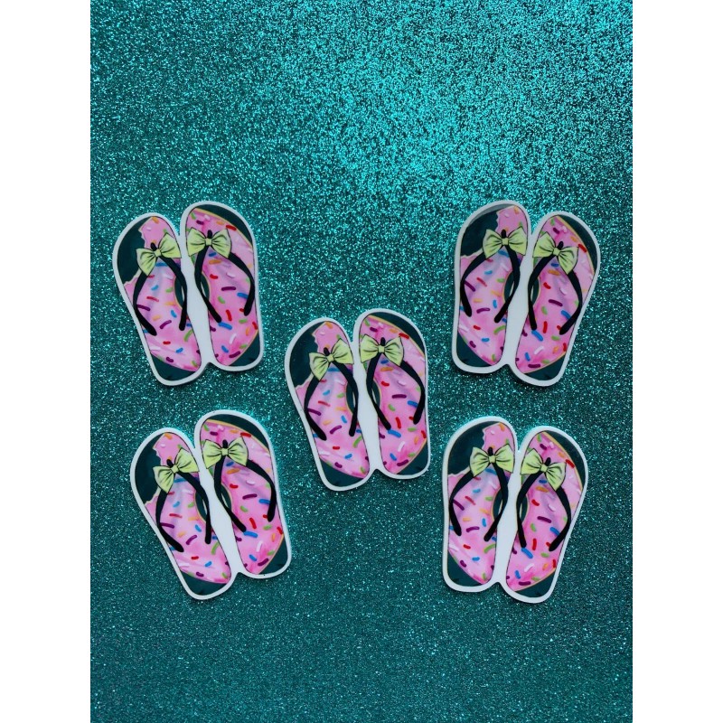 5pc. Donuts by the Pool, Resin Planar Flatbacks, Cabochon, Flip