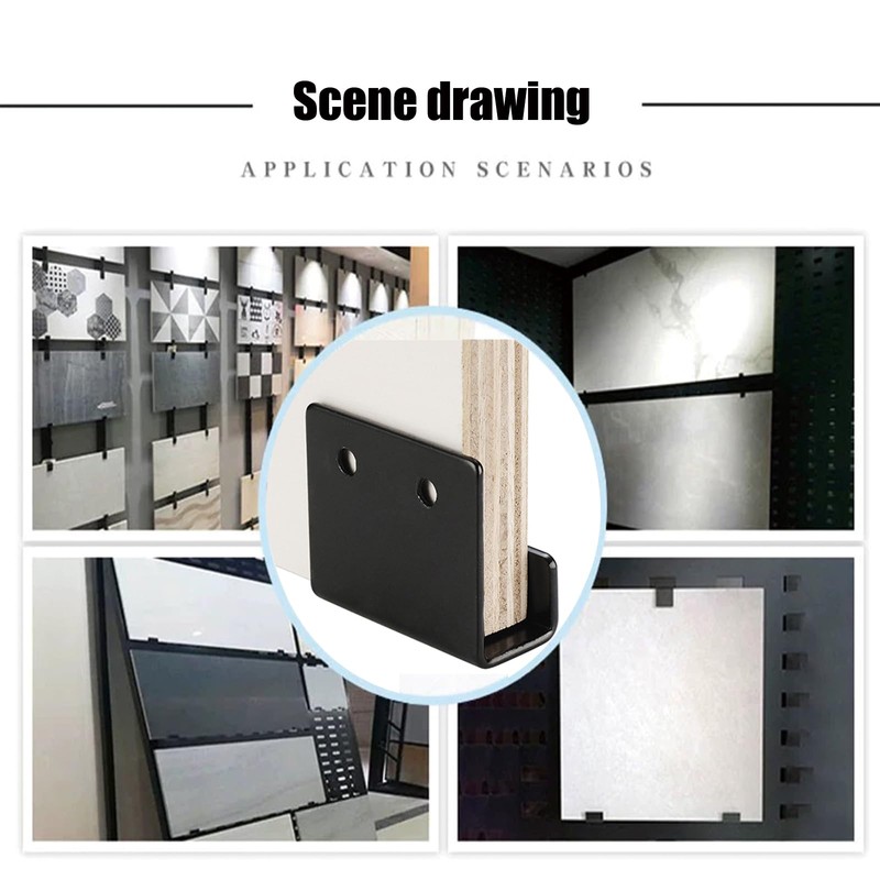 Leliafleury 4Pcs Ceramic Tile Display Bracket Stainless Steel Wall Hooks